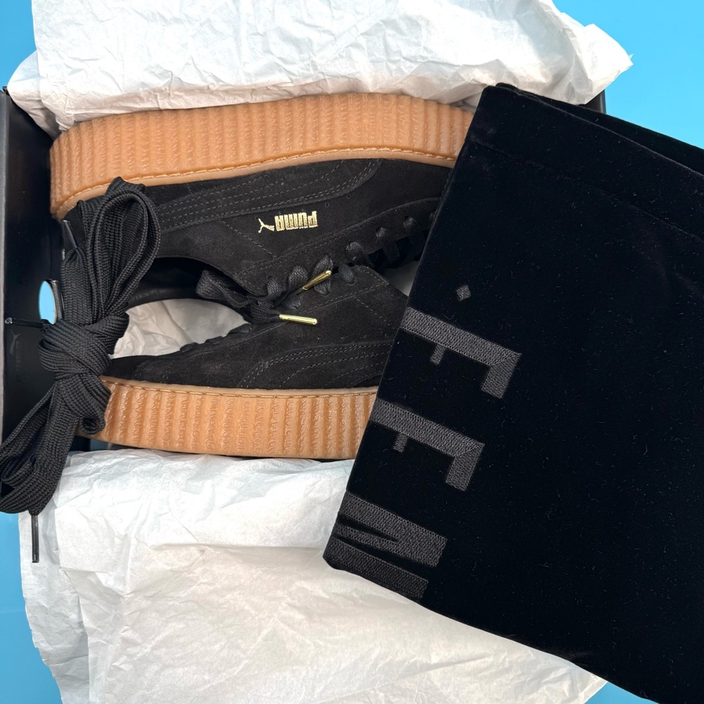 Rihanna Fenty Black Oatmeal Puma Creepers Sz. 8
